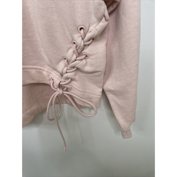 Nike Cropped Sweatshirt Crew Neck Lace Up Pink Size S Workout Gym Athleisure‎ - Picture 6 of 12